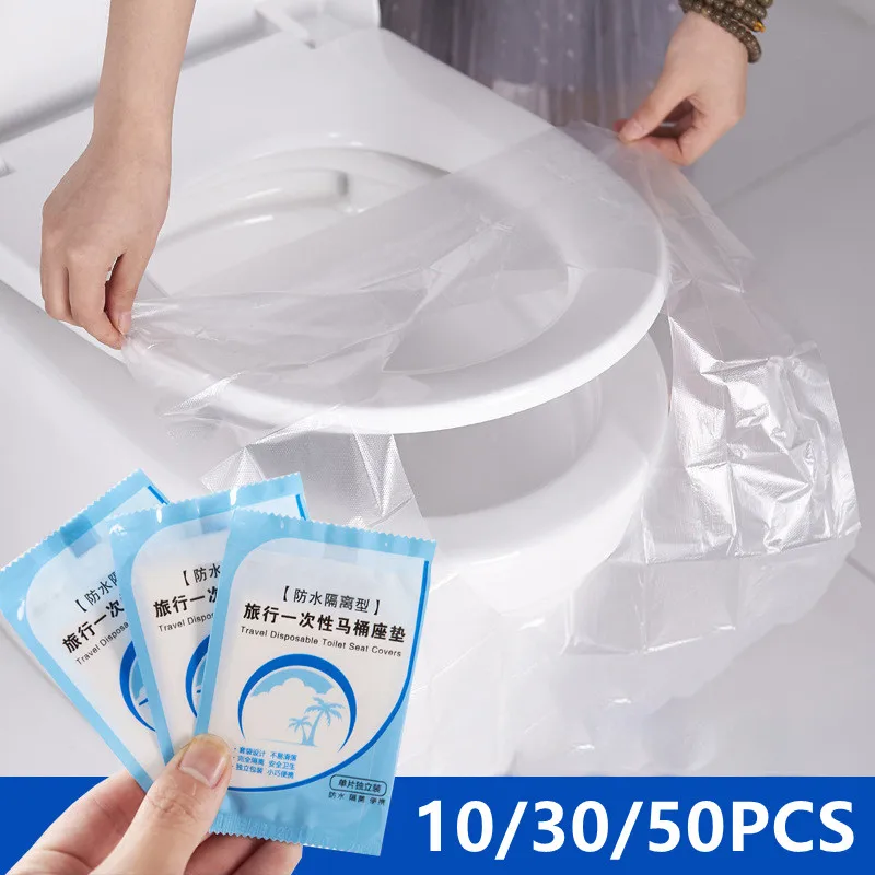 Disposable Toilet Seat Cover Mat Portable Waterproof Safety Toilet Seat Pad Travel/Camping Bathroom Accessiories