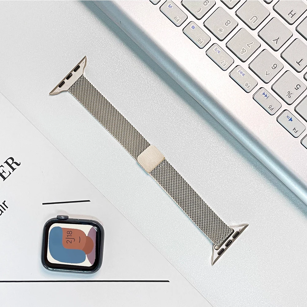 Sleek Stainless Steel Magnetic Milanese Watch Band