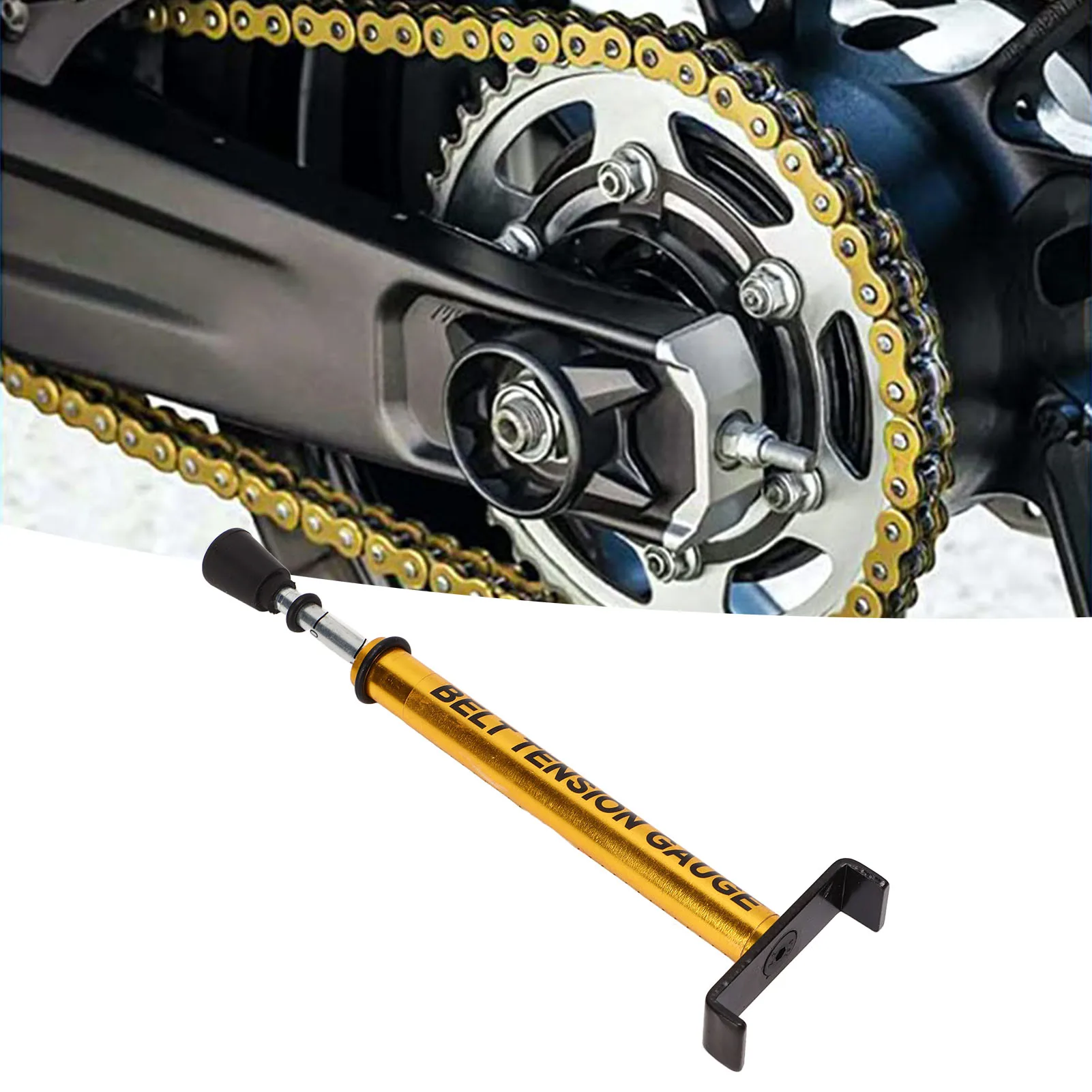 10 Lb Belt Tension Gauge Metal Universal Motor Belt Replacement for Accurate Motorcycle Setting Tension Gauge
