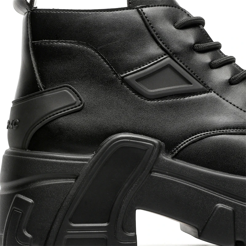 Men Boots 2024 Thick Bottom Mecha Style Brand Comfortable Fashion Boots Leather - 2