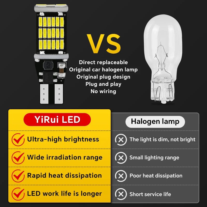 รูปสินค้า รถ T15 W16W 921 912 T16 902 หลอดไฟ LED ความสว่างสูงเปลี่ยนย้อนกลับไฟเลี้ยวรถจักรยานยนต์ด้านข้าง MARKER 12V 24V