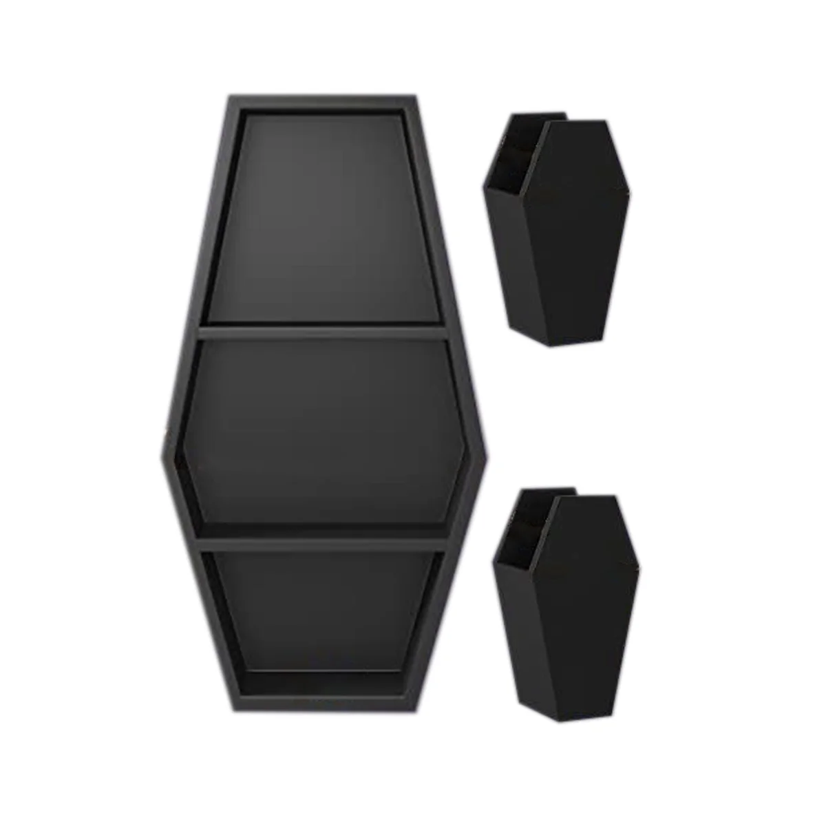 

Makeup Coffin Shelf, Gothic Makeup Organizer for Spooky , Wall Mounted or Free Standing Coffin