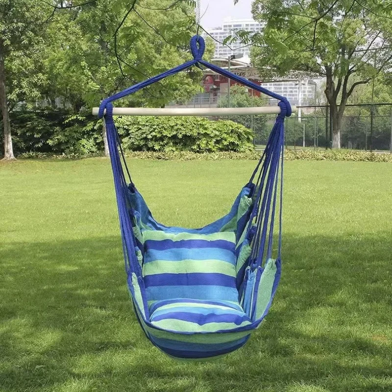 Outdoor Garden Swings Half-wrapped Canvas Hammock Chair Indoor Stress Reduction Hanging Chair Leisure Garden