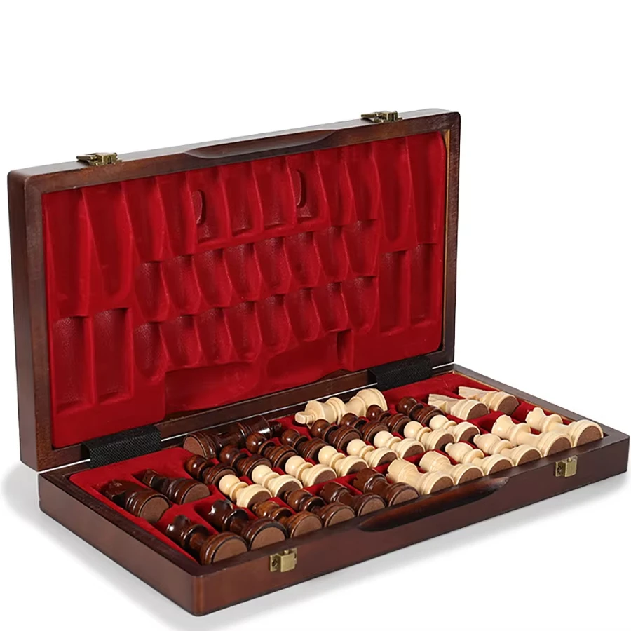 39cm/15in Wooden Chess Set Handmade Extra Queens Foldable Portable Ideal for Adults Beginners Tournaments wooden chess foldable chess board folding chess board chess pieces and board chess pieces