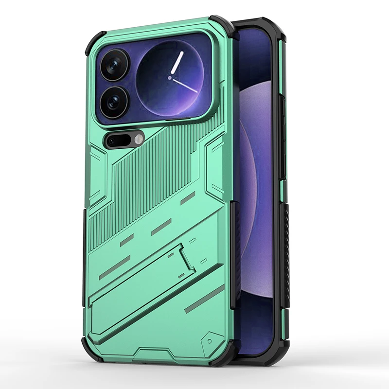 ELVEV Punk Style Shockproof Rugged Armor Phone Cover with Holder