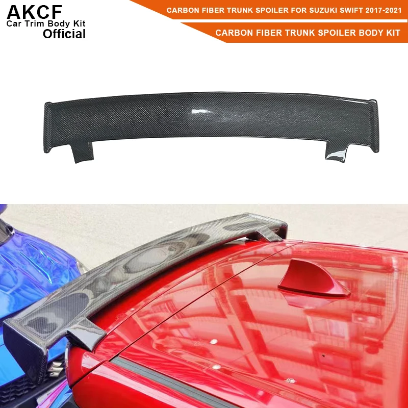 High Quality Carbon Fiber Rear Spoiler For Suzuki Swift ZC33S Rear Trunk Spoiler Lip Guide Wing