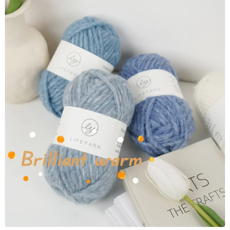 80g Soft Wool Polyester Blend Yarn，8MM Thick Worsted Hand Knitting Wool Thread， Skein for Making Sweater Scarf Hat High Quality 3