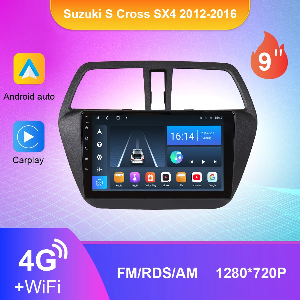 

Автомобильный мультимедийный радиоприемник для Suzuki S Cross SX4 2012-2016 Android 10 2Din Android Авто DSP Carplay WIFI 4G навигация GPS Авторадио