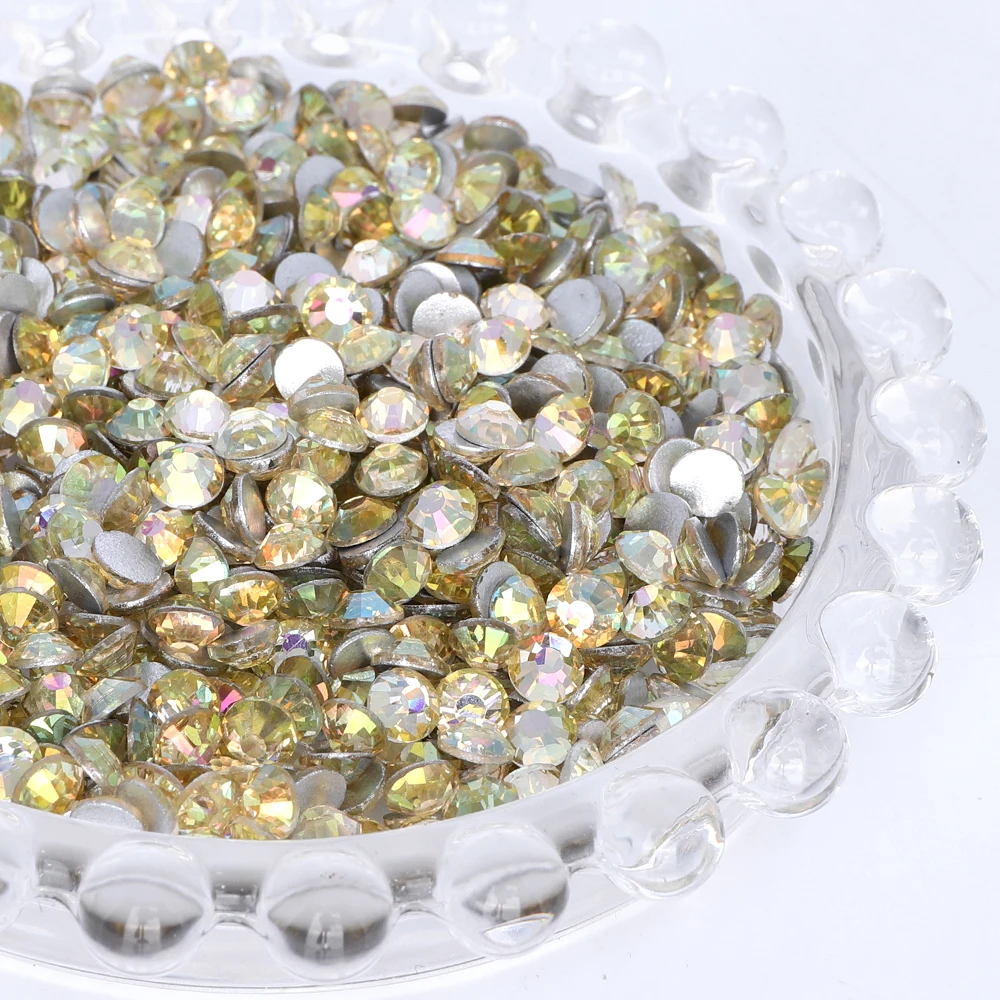 SUNSHINE GOLD (Silver back) - Non Hotfix Flatback Crystal Rhinestones