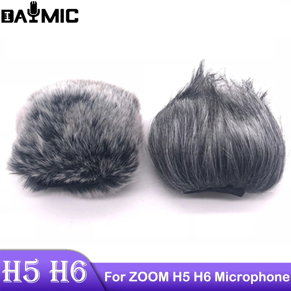 Microfono In Schiuma Coperchio Antivento Filtro Paracristallo In Pelliccia Artificiale Per Zoom H5 H6 Registratore Manuale Penna Mic