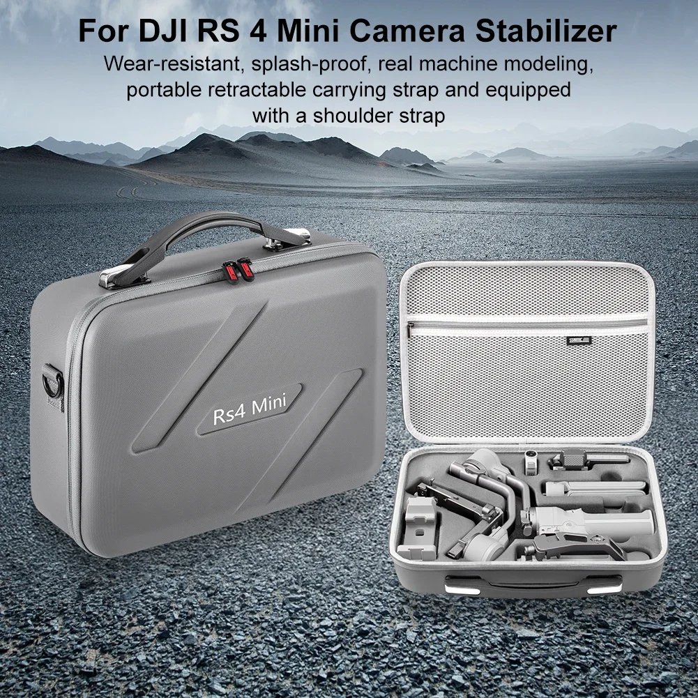 For DJI RS4 Mini Portable Storage Case PU Travel Shoulder Bag Anti-Scratch Handbag for DJI Ronin 4 Mini Handheld Stabilizer Box