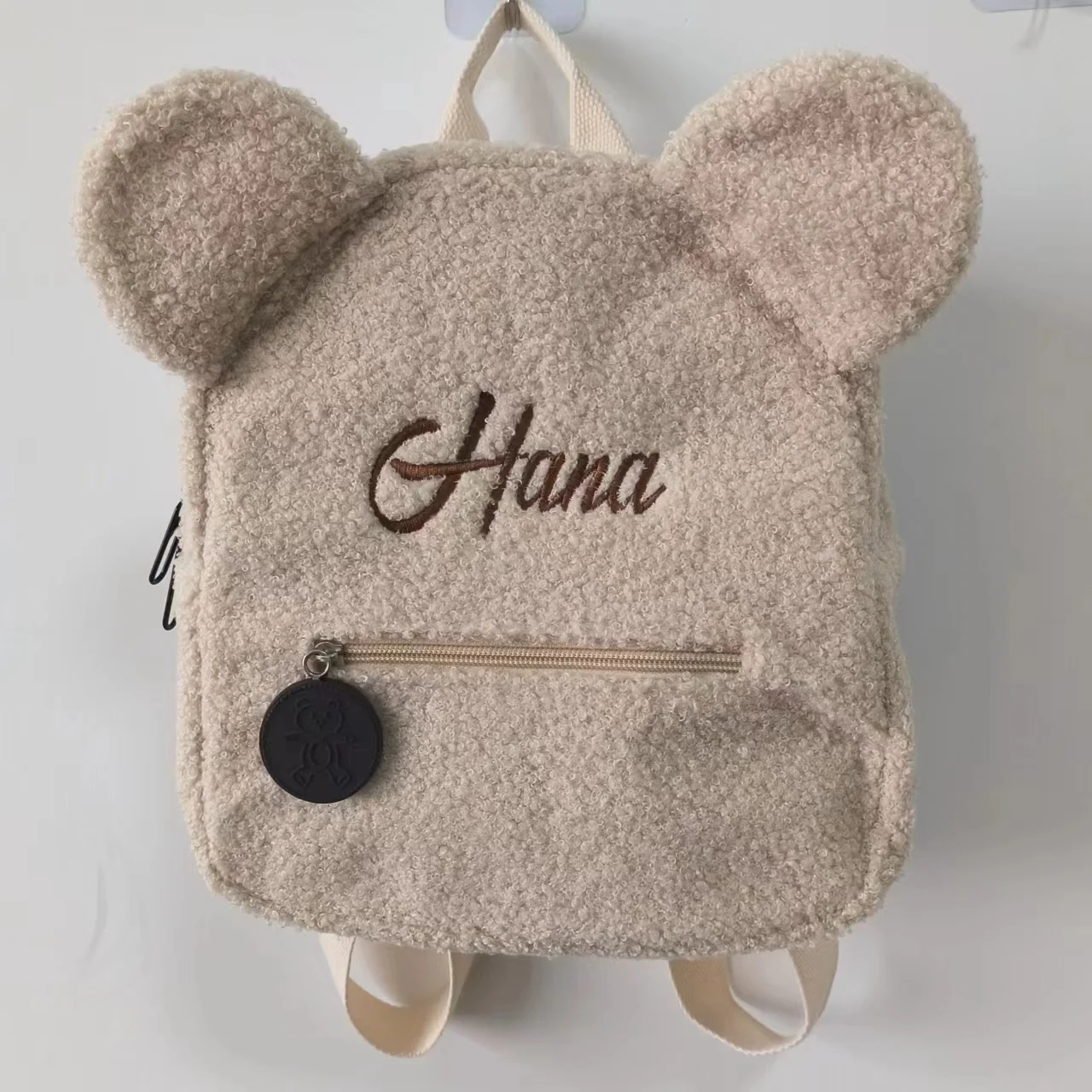 Cute Bear Plush Backpack Embroidered Name Autumn Winter Kids Outdoor Shoulder Bags Custom Personalized Children's Gift Bags