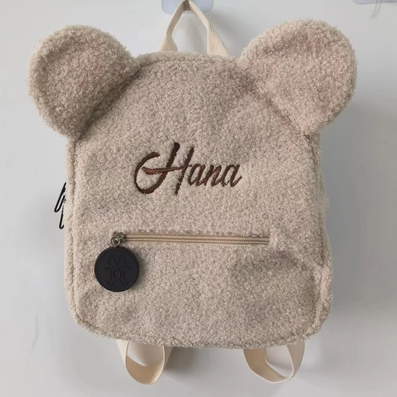 Niedlicher Bär Plüsch Rucksack gestickter Name Herbst Winter Kinder Outdoor Umhängetaschen benutzer definierte personal isierte Kinder geschenkt üten