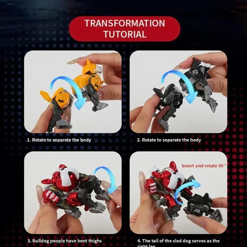 Creative 2 in 1 Deformation Robot Dog Model Toys Movable Transformation Robot Cartoon Dog Deformation Action Figure Boy Gift