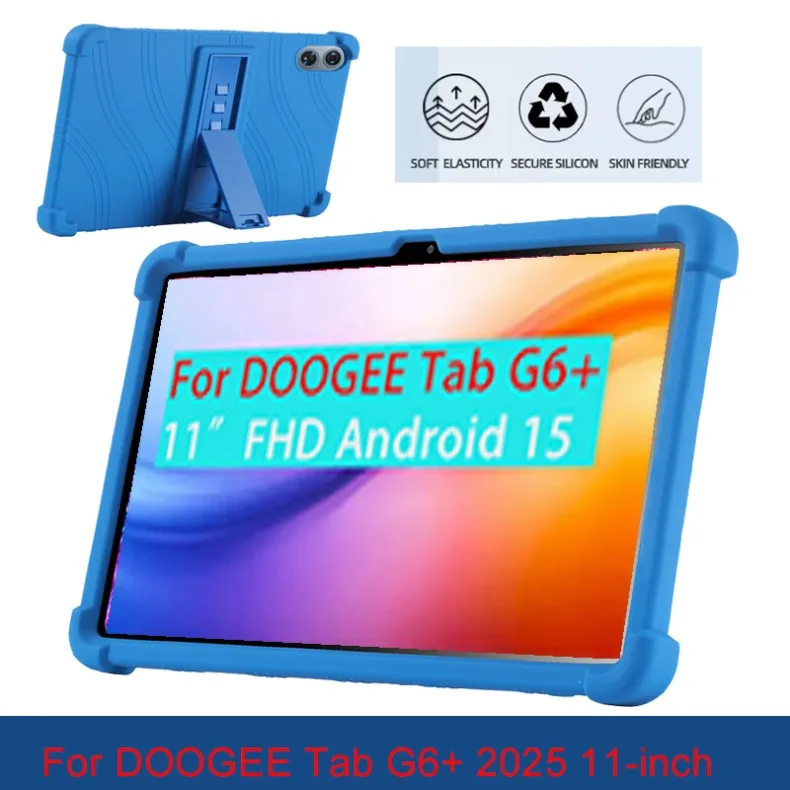 Durable Soft Silicon Kickstand Tablet Case with Rear Support - Shockproof and Portable 11 Inch Cover