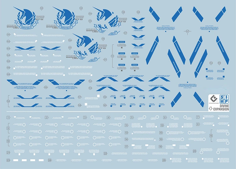 EVO Decal E-PG15PR/PG15PB For 1/60 PG UNICORN PERFECTIBILITY Plan-B Mobile Suit Fluorescent Stickers For Model Hobby DIY