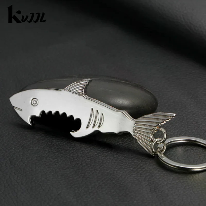 1x Hot Metal Big Shark Bierflaschenöffner Schlüsselanhänger Schlüsselring Schlüsselanhänger Kreatives Geschenk