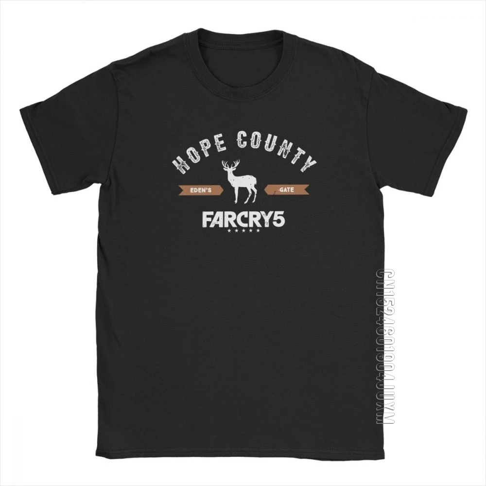Far Cry 5 T-Shirt Edens Gate T Shirt Per Uomo Maniche Corte Gioco Vintage John Seed Hope County Cross Tee Shirt Top In Cotone Nuovo