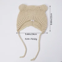 Cute Knitted Pompom Baby Hat Thick Warm Girl Boy Beanie Winter Ear Warm Cap Kids Glove Hats Bonnet Muts for Newborn 6