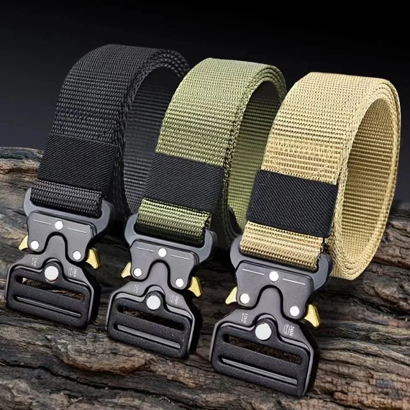 NEW Army Style Belt Set Quick Release knitting Belts Fashion Men Military Canvas Waistband Outdoor Hunting Hiking Travel Tool