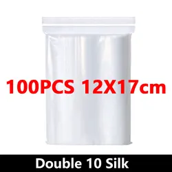 Premium Quality Clear Zipper Storage Bags - 100 Pack for Jewelry and Food Storage (12x17cm(100pcs))