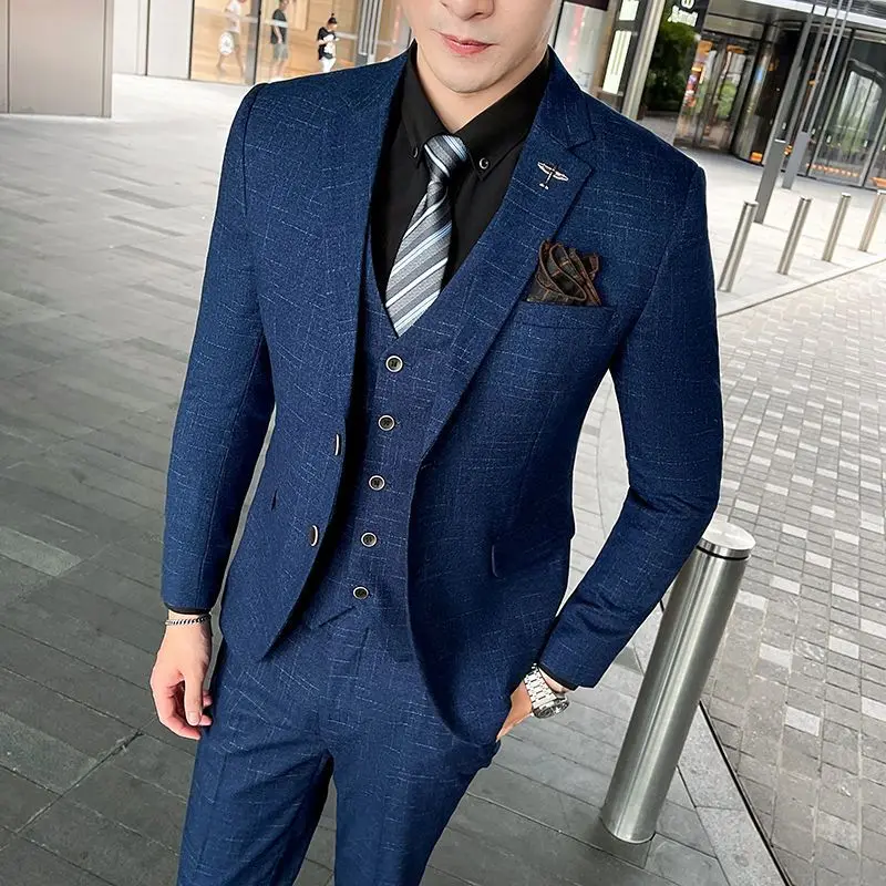

6838 Slim fit groom wedding business suit