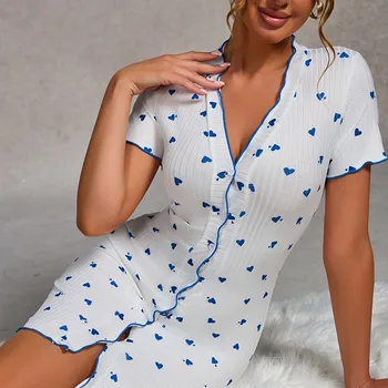 ثوب نوم مثير للنساء ملابس نوم مثيرة للنساء ملابس منزلية بيجامات صيفية ملابس نوم Koszula Nocna بيجامة