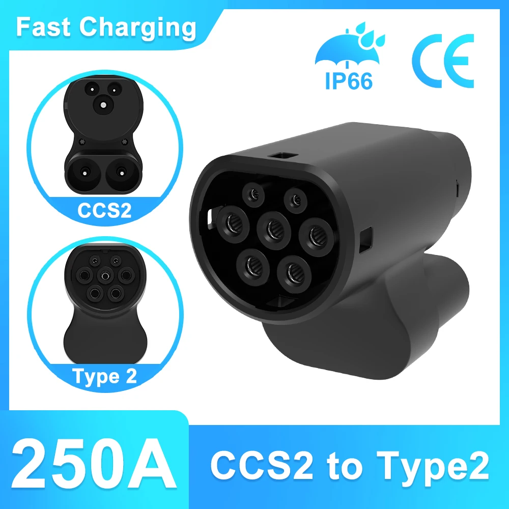 

Electric Car Charger CCS2 To TYPE 2 Connector for Tesla Model Y S X 3 Electric Vehicle Plug Type2 EV Charger Adapter Charging