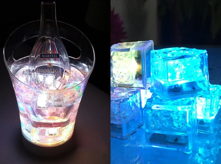 LED Ice Light Glowing Ice Cubes Touch Sensitive Lights Bar Atmosphere Light Lighting In Water For Juice Wine Drinking Glass