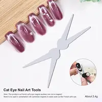3D Double Headed Nails French Shape Strong Cat Eye Magnet Nail Art Gel Polish Magnetic Effect Manicure Accessories Tools Set 6