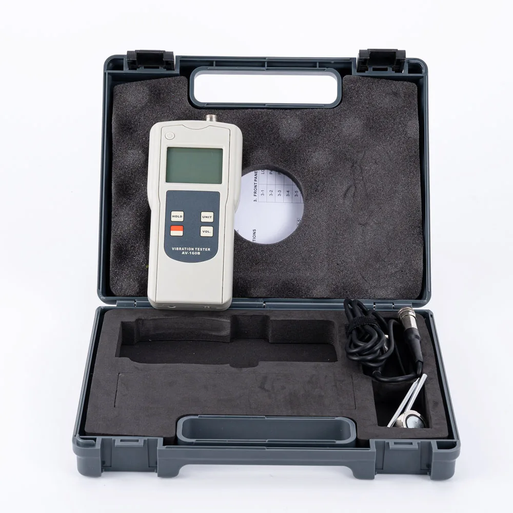 Digital Vibrometer AV-160B High Precision Vibration Analyzer 0.1~400.0 mm/s 10-10KHz Mechanical Vibration Measuring Instruments 6