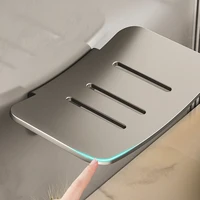 ที่วางสบู่อะลูมินัมอัลลอยรูปตัวยูพร้อมระบายน้ำห้องน้ำติดผนังกล่องสบู่อุปกรณ์จัดระเบียบใหม่ 5