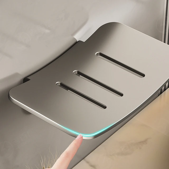 ที่วางสบู่อะลูมินัมอัลลอยรูปตัวยูพร้อมระบายน้ำห้องน้ำติดผนังกล่องสบู่อุปกรณ์จัดระเบียบใหม่ 5