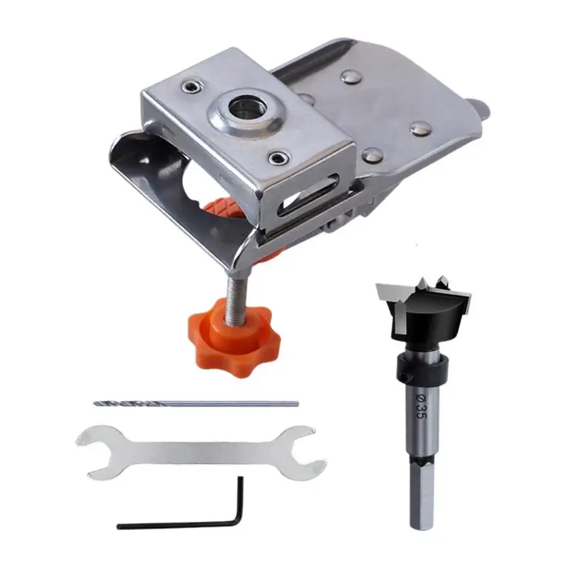 

Hinge Hole Drilling Jig Hole Positioner Puncher Jig Hole Positioning Tool With Superhard Bit For Closets Door Cabinet Wardrobe