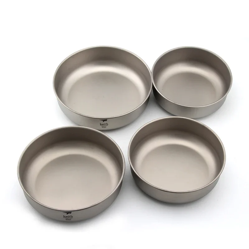 Keith Titanium Bowls Sets Outdoor Camping Picnic Tableware Ultralight Portable Camping Hiking Bowl 220ml - 900ml 4