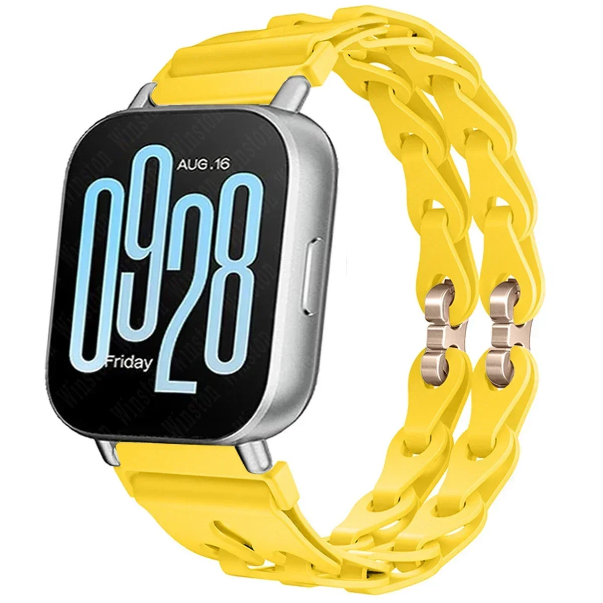 Stylish Chain Strap Silicone Band Bracelet for Smartwatch Replacement, 22mm Wristband