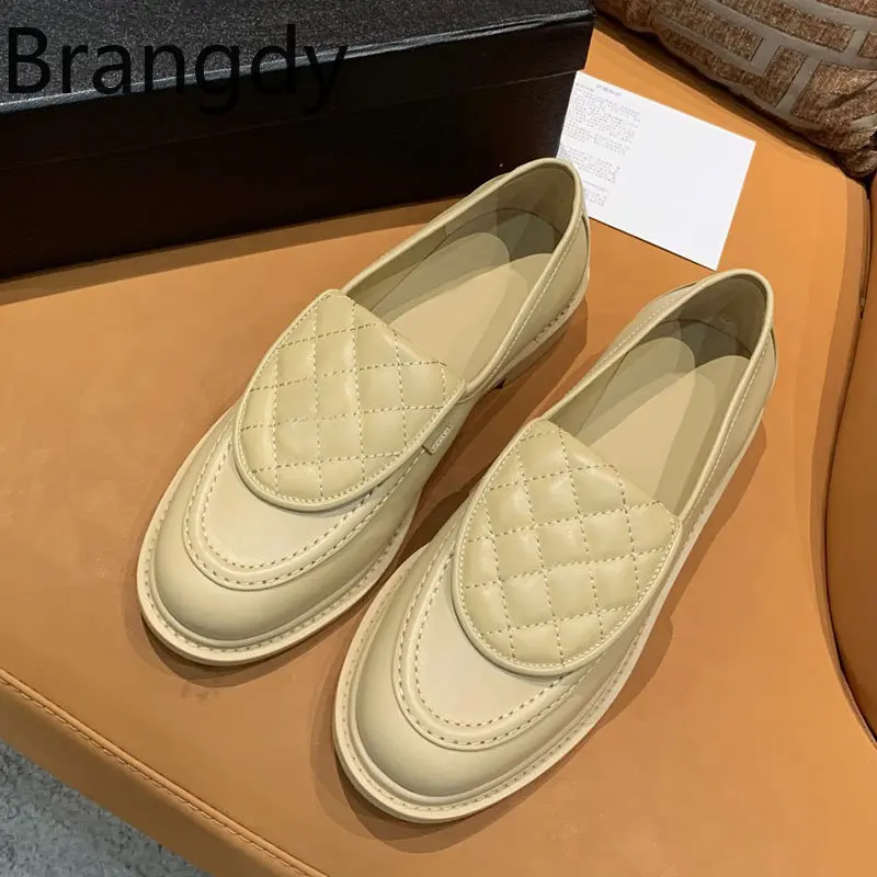 

Shoes For Women 23 Lefu Shoes Plaid Small Leather Shoes Women Leather Flat Sole Single Shoes Chaussure Femme Zapatos Mujer Traf