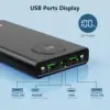 Portable Charger 10000mAh PD 22.5W Power Bank, Slim Battery Pack with 3 Outputs 2 Inputs with LED Display for USB Devices. 5