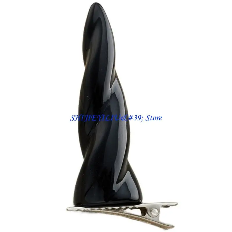 E21F Mädchen Flache Clip Haarnadel Cosplay Anime Horn Weiß Halloween für Frauen – Detail 9