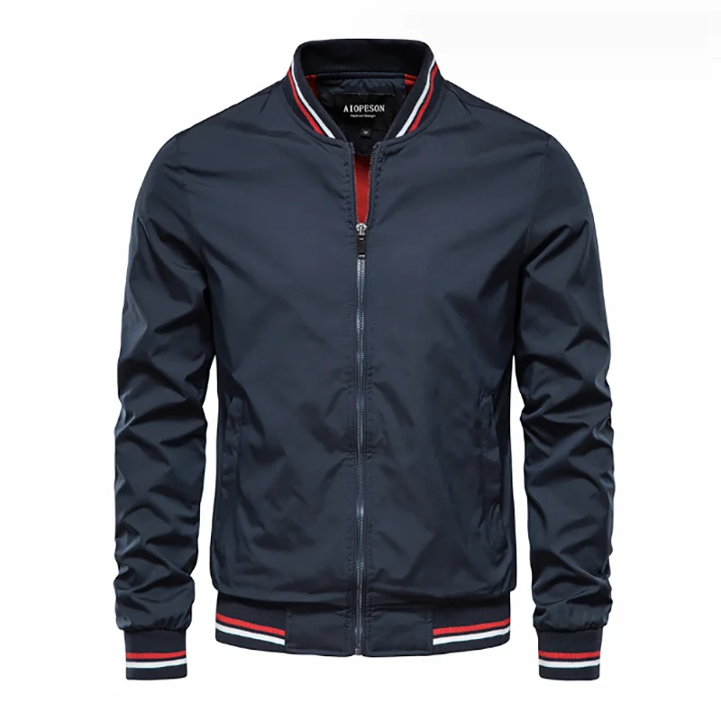

Large Size 5XL Men's Jacket Autumn Casuals Stand-Collar Zipper Pocket Thin Coat Green Khaki Black Navy Plus Size 4XL For Men