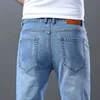 New Men's High Quality Slim Jeans Fashion Classic Style Business Straight Stretch Denim Pants Male Brand Trousers Blue Black 5