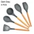 Best Silicone Cooking Utensil Set Wooden Handle Spatula Soup Spoon Brush Ladle Pasta Colander Non-stick Cookware Kitchen Tools 29
