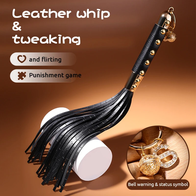 BDSM vintage leather loose whip metal rivet vintage openwork clock S exclusive nameplate slave game leather whip couple SP sex party toys,erotic sex toy,sex toys,sex bondage toys