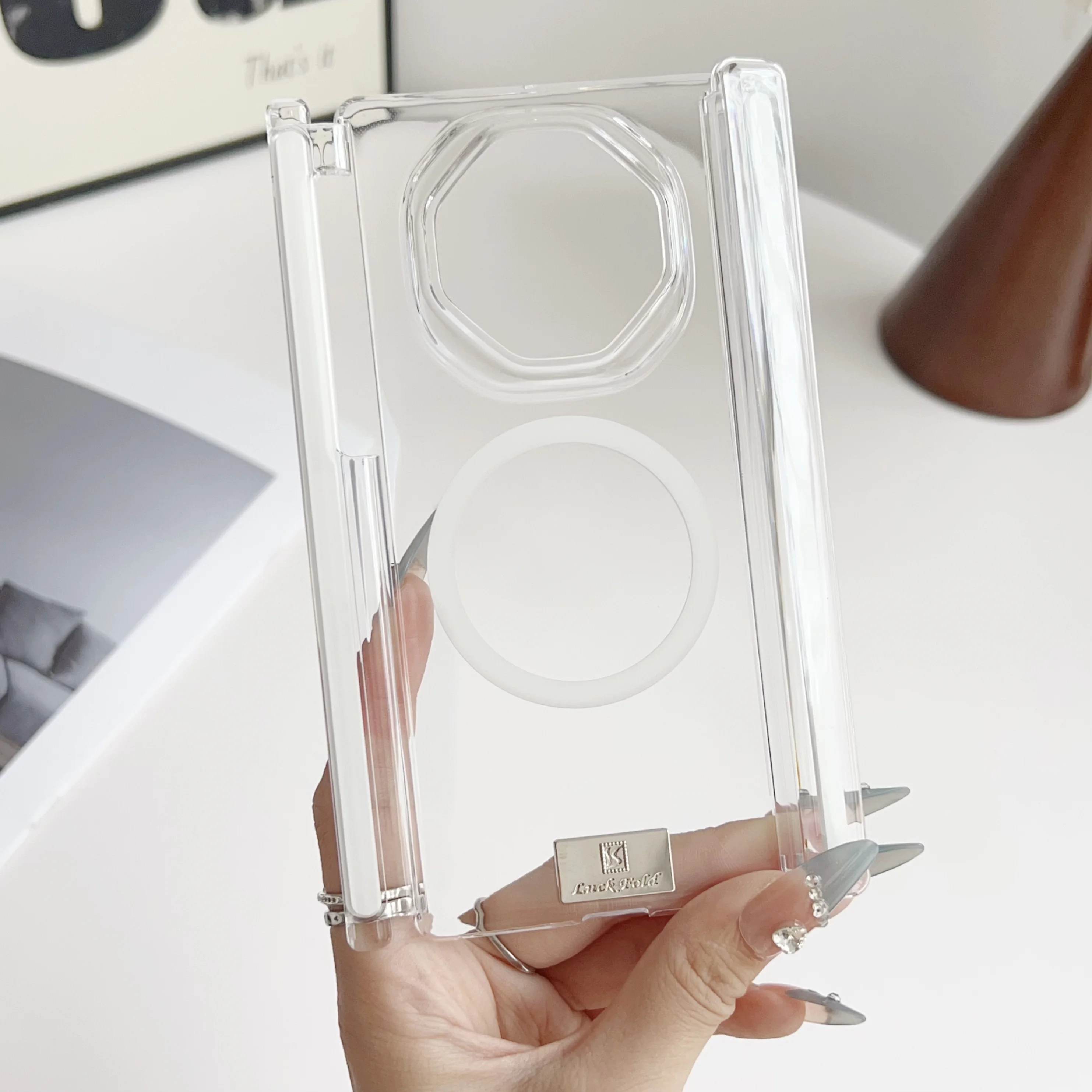 Matte Magnetic Dual Hinge Translucent PC Case