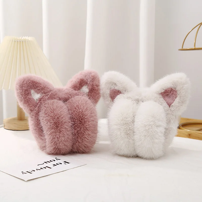 Faux fur Earmuffs winter ear warmer Ear-muffs for women thickened cute Earflap outdoor antifreeze women's ear Cover warm earmuffs fur earmuffs