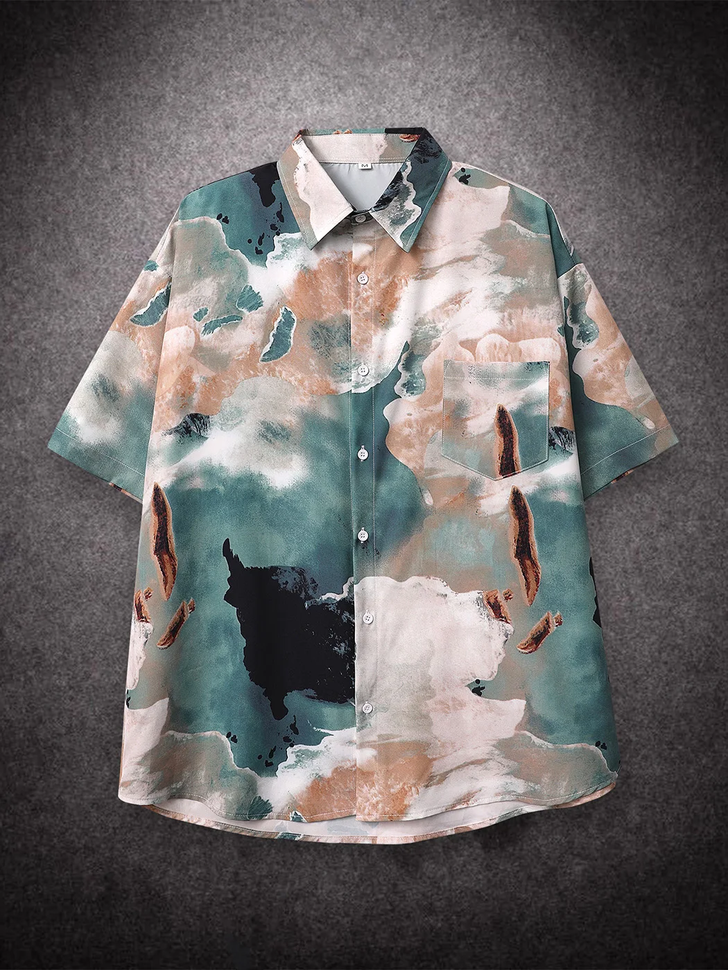 Sycpman Retro Hiphop Print Short Sleeve Shirt Men Loose Casual Shirts for Summer Hawaiian Clothing Streetwear