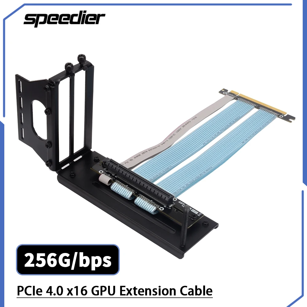 

Riser PCIe 4.0 x16 Riser Cable RTX3090 RX5700xt Graphics Card PCI-E Gen4.0 16x GPU Extension Cable With Vertical Bracket Kit