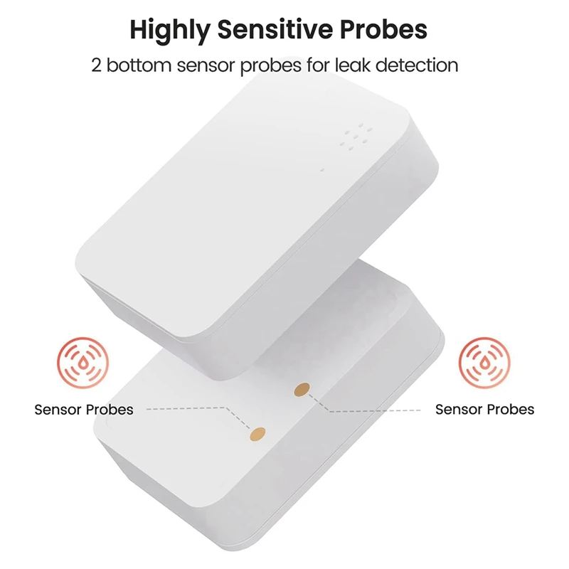 BAAJ-Zigbee Water Leak Detector 2.4Ghz Water Sensor Alarm, Alarm Wireless Leak Sensor For Basement, Kitchen, Bathroom