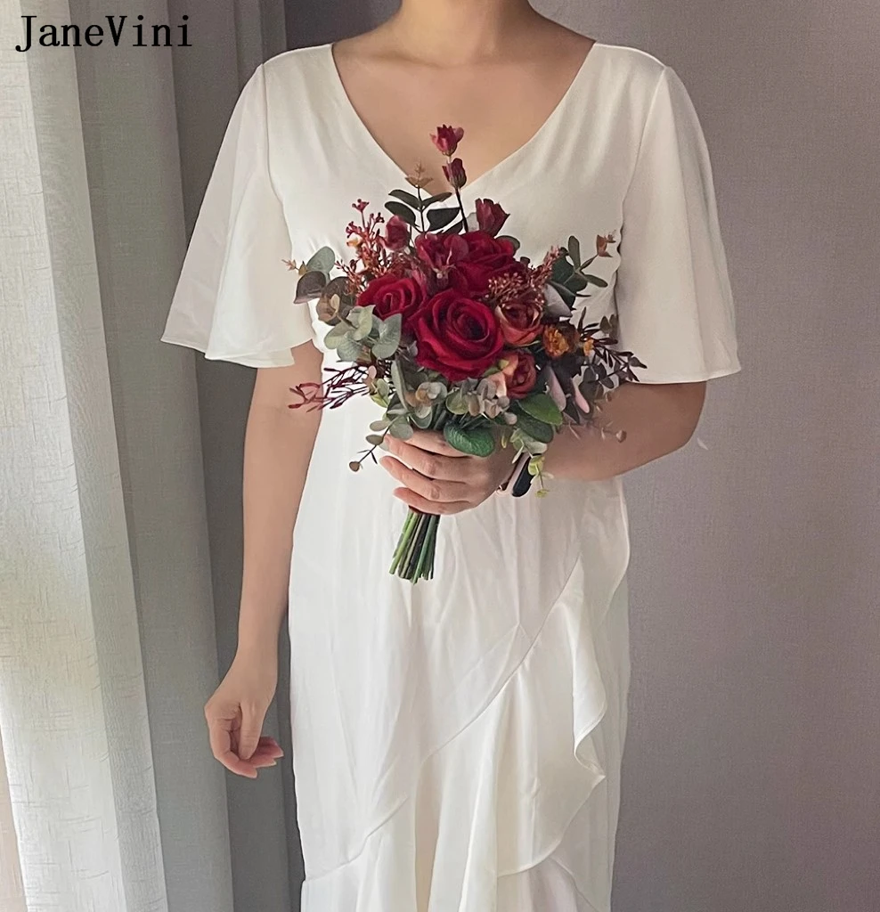 Bridesmaid Bridal Bouquets Artificial Silk Roses Flowers Fake Bouquet Wedding Accessories