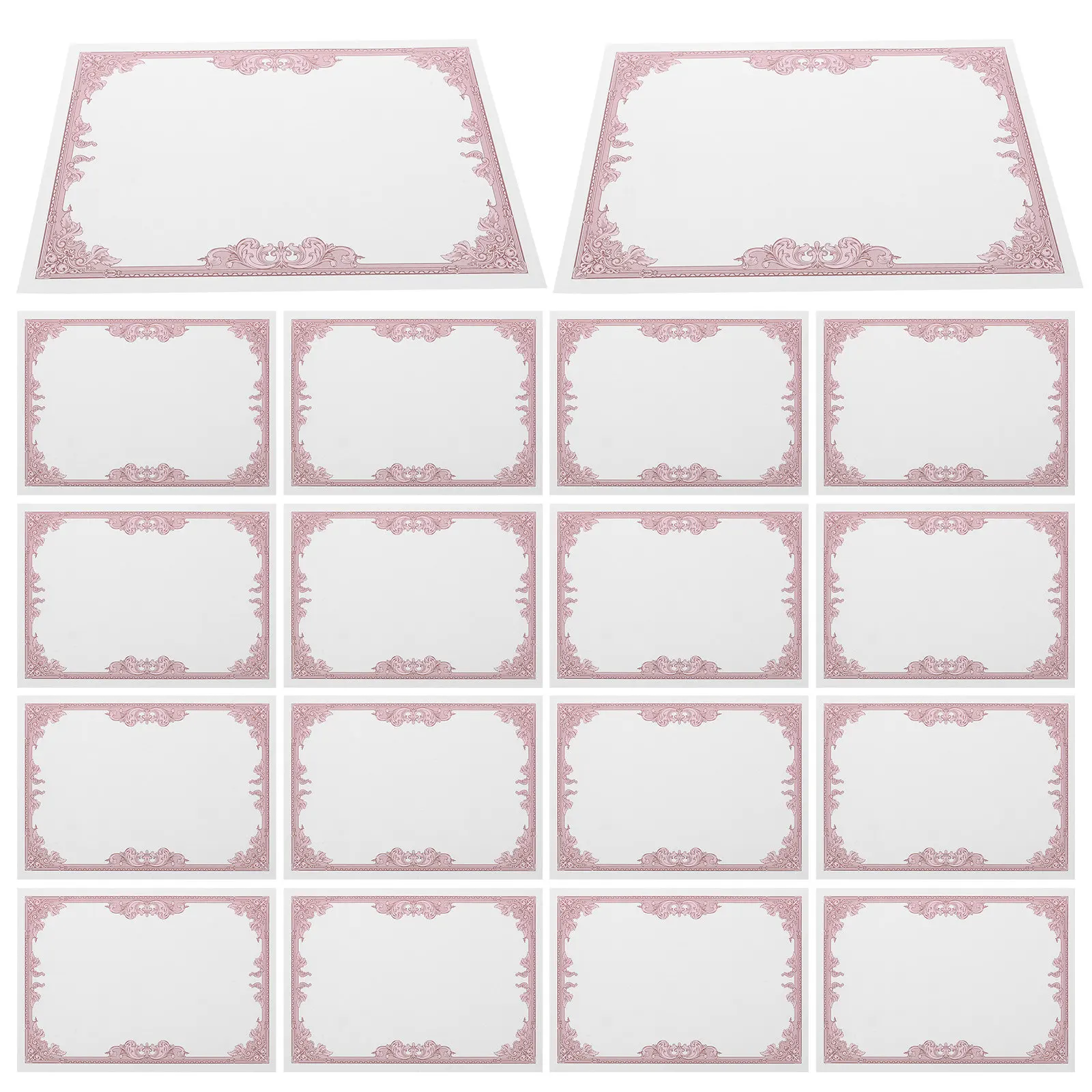 30pcs 인증서 내부 용지 빈 디플로마 라이너 시트 인쇄 가능한 수상 인증서 학교 졸업 인증서